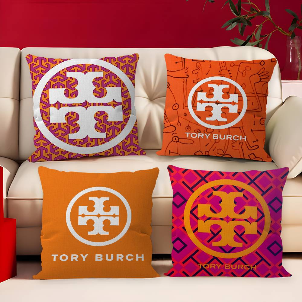 Luxury Home Textiles Usa - Luxury Brand T-Tory B-Burch Logo Cushion