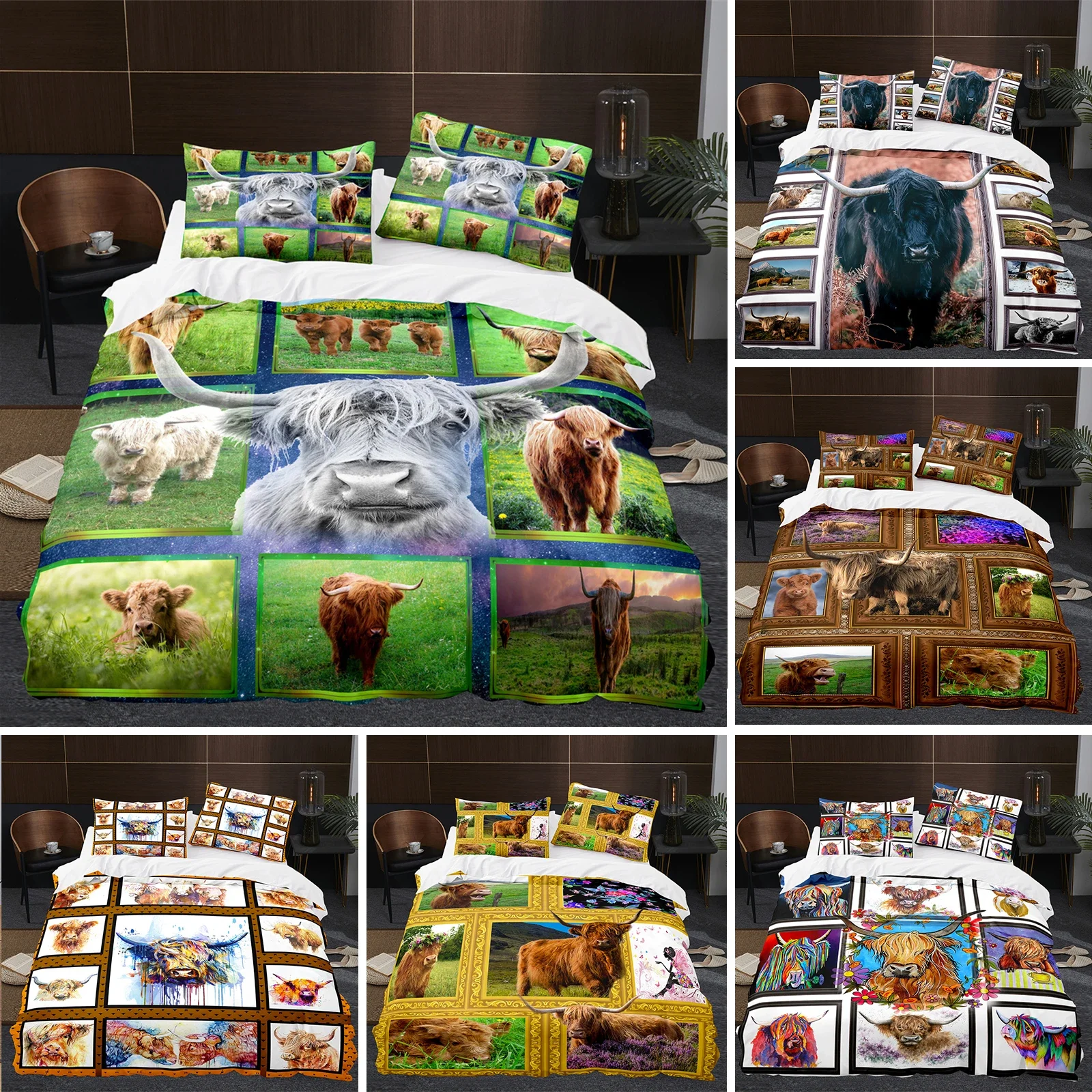 Highland Cow Cattle Farmhouse  – обзор и цена Highland Home Textiles