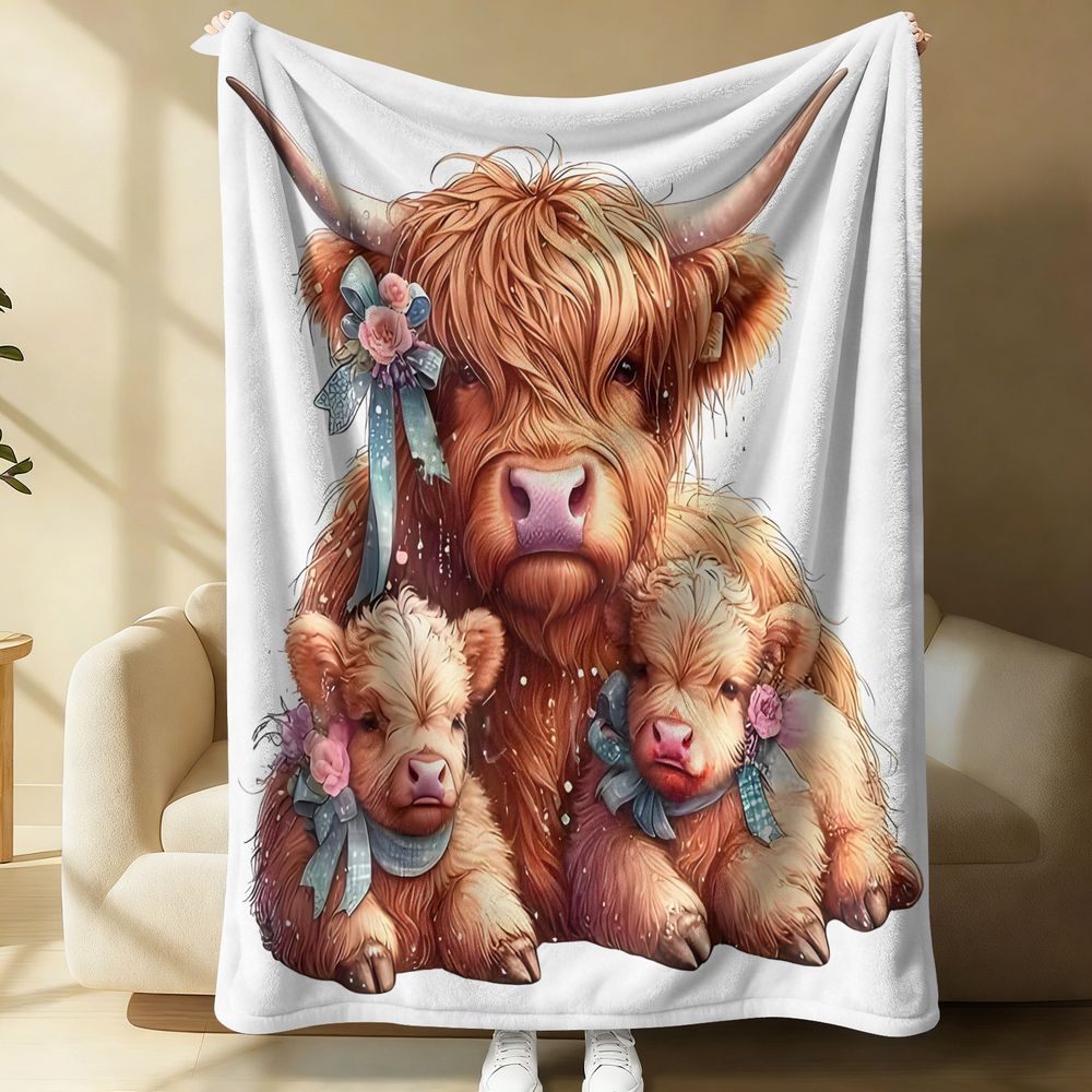 Highland Cow Print Blanket Fla – обзор и цена Highland Home Textiles