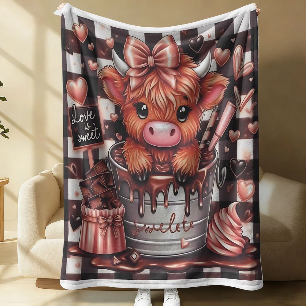 Cute Highland Cattle Printed F – обзор и цена Highland Home Textiles