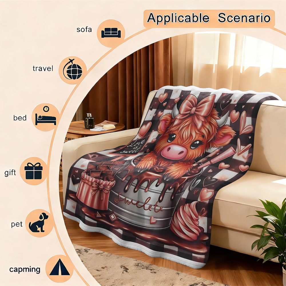 Cute Highland Cattle Printed F – обзор и цена Highland Home Textiles