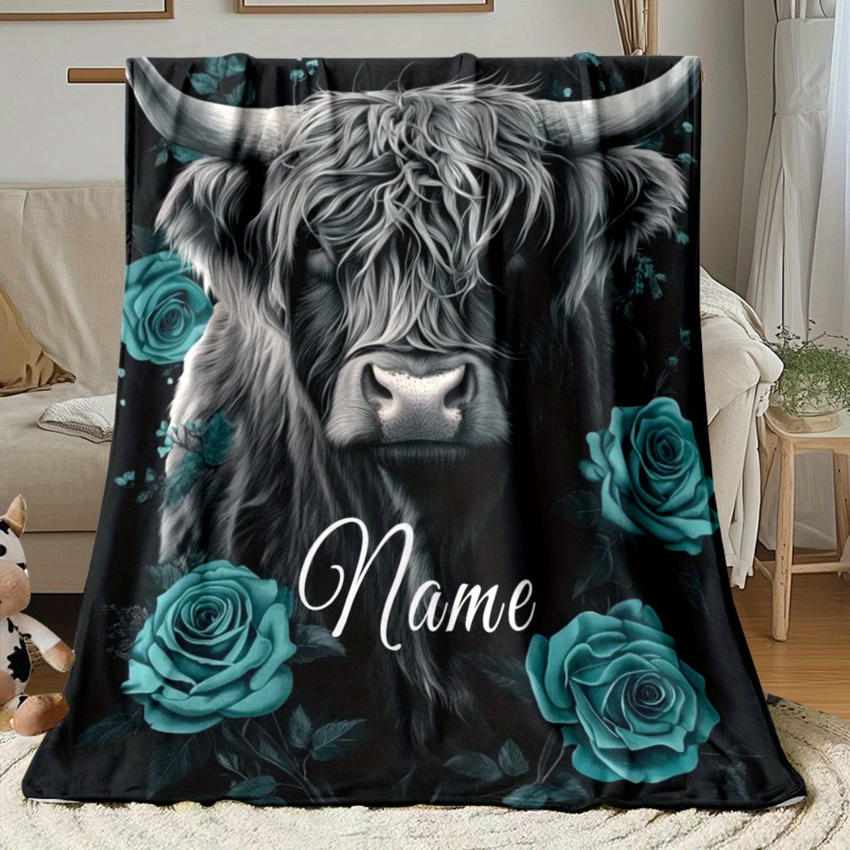 Personalized Highland Cow Blan – обзор и цена Highland Home Textiles
