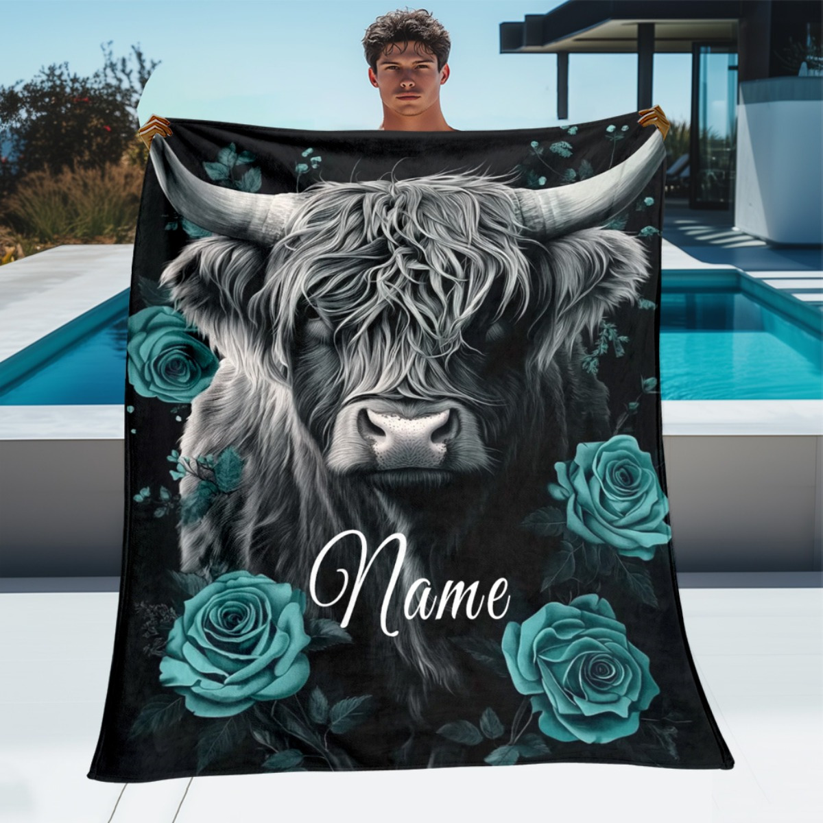 Personalized Highland Cow Blan – обзор и цена Highland Home Textiles