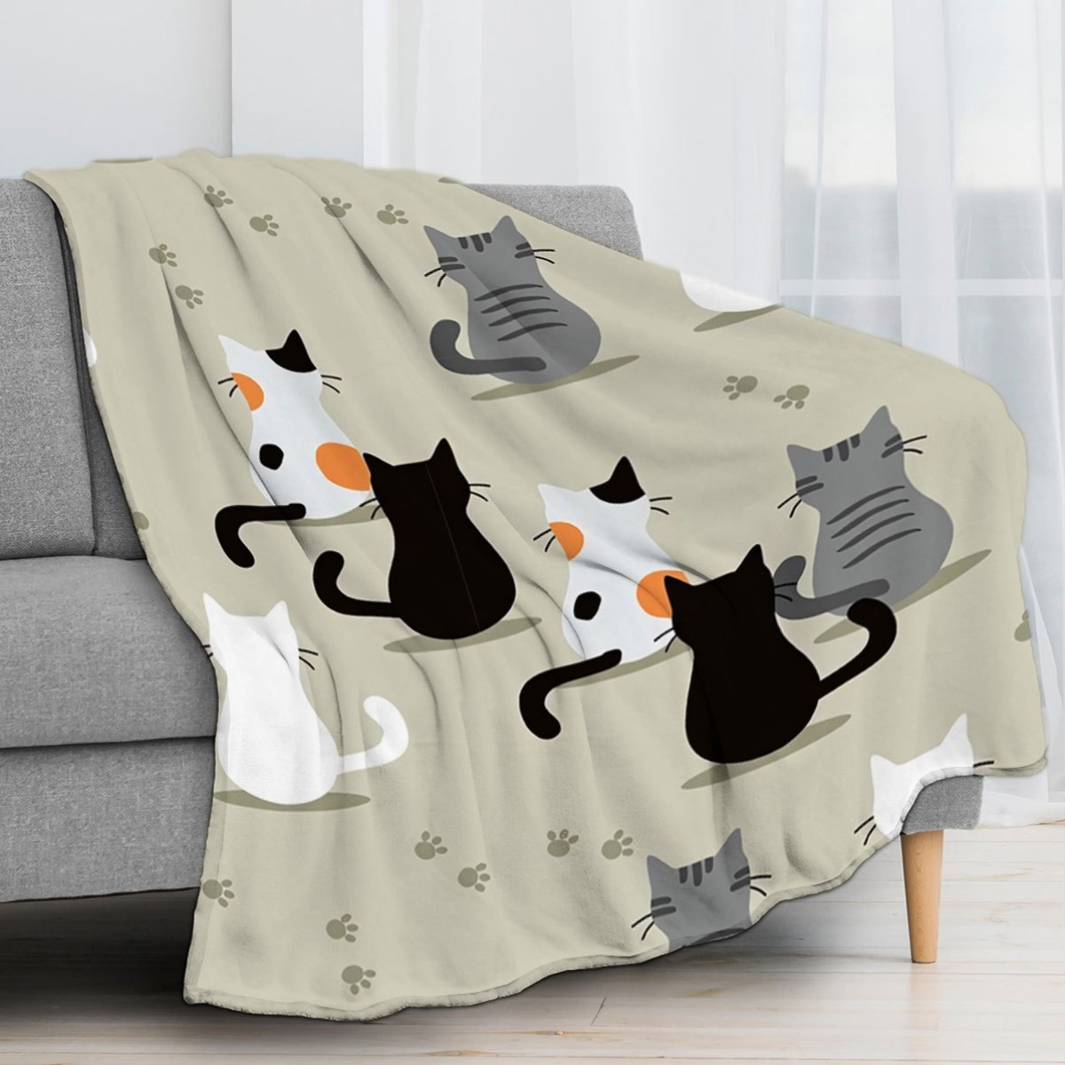 Blanket with a Cat Pattern, Pe – обзор и цена Your Home Textiles