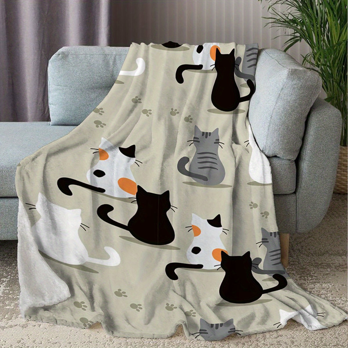Blanket with a Cat Pattern, Pe – обзор и цена Your Home Textiles