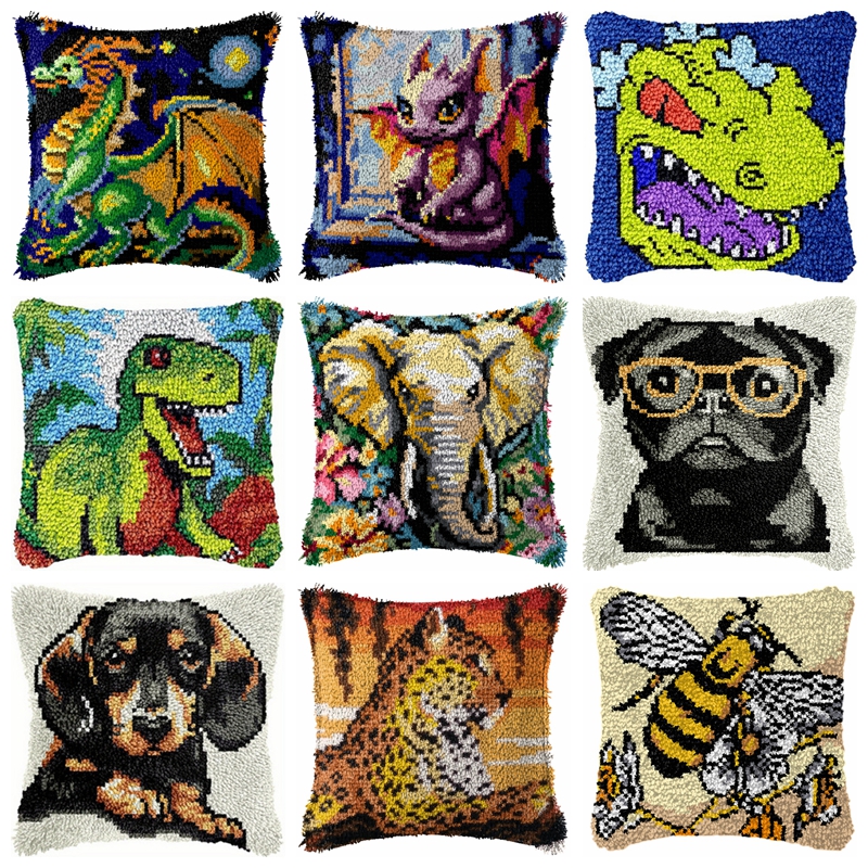 Dinosaur Latch Hook Pillow Kit – обзор и цена Home.Textiles Cushion