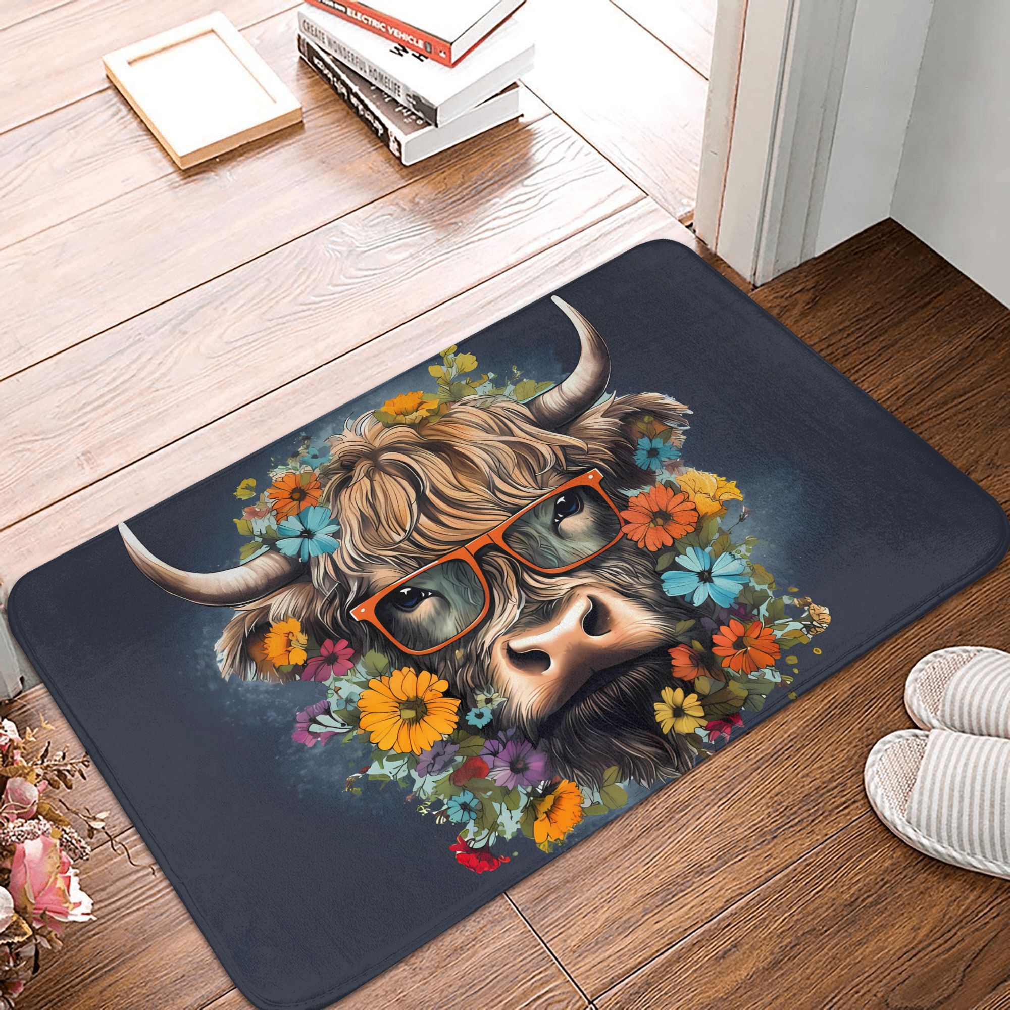 Highland Cow With Glasses Flor – обзор и цена Highland Home Textiles