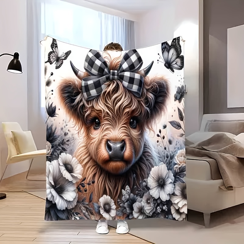 Highland Cow Plaid Blanket - C – обзор и цена Highland Home Textiles