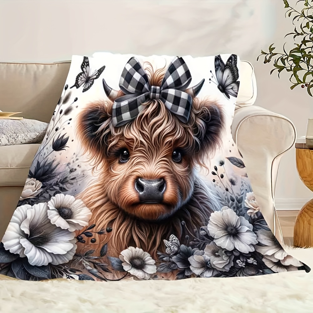 Highland Cow Plaid Blanket - C – обзор и цена Highland Home Textiles