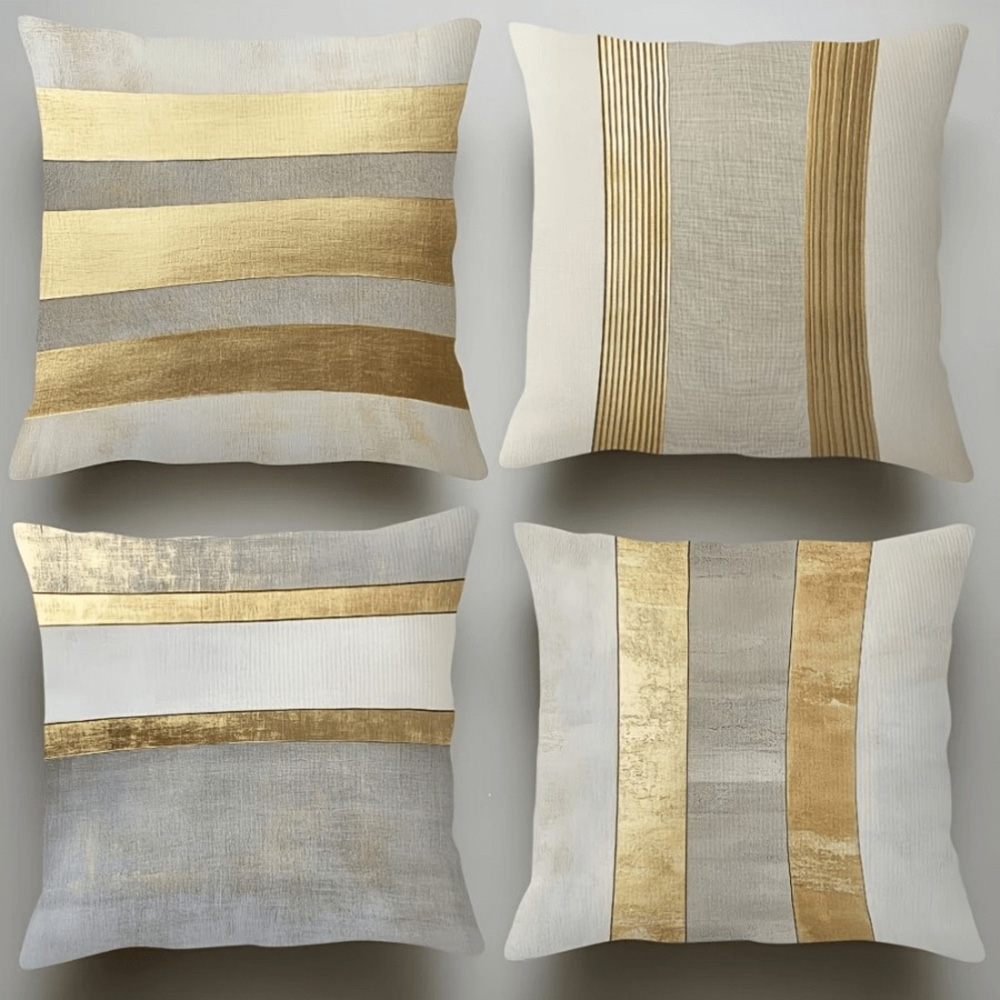 Glamorous Gold and Neutral Str – обзор и цена Luxury Home Textiles Usa