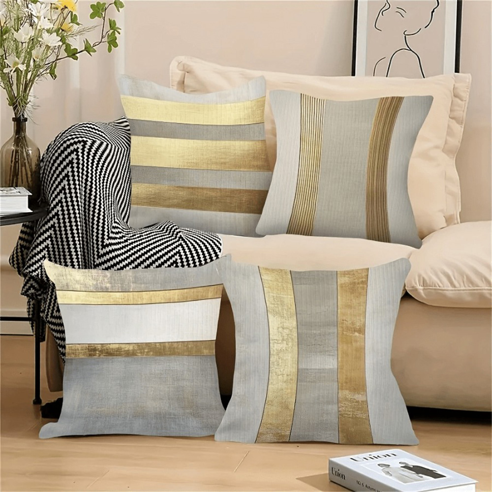 Glamorous Gold and Neutral Str – обзор и цена Luxury Home Textiles Usa