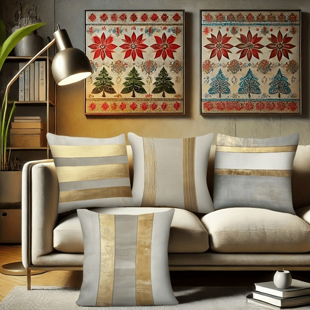 Glamorous Gold and Neutral Str – обзор и цена Luxury Home Textiles Usa