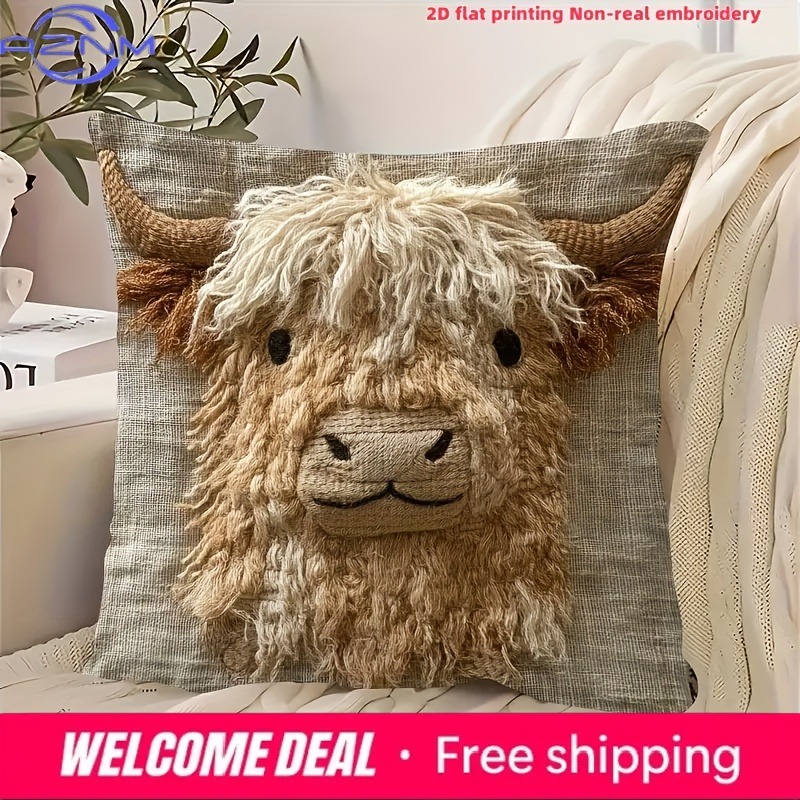 Cute Highland Cow Design 2D Fl – обзор и цена Highland Home Textiles