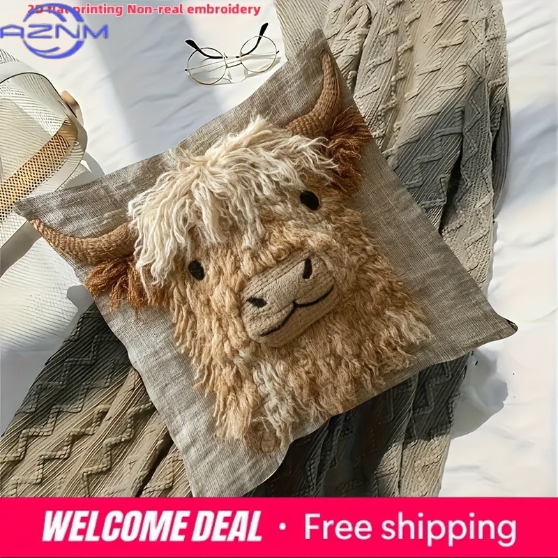 Cute Highland Cow Design 2D Fl – обзор и цена Highland Home Textiles