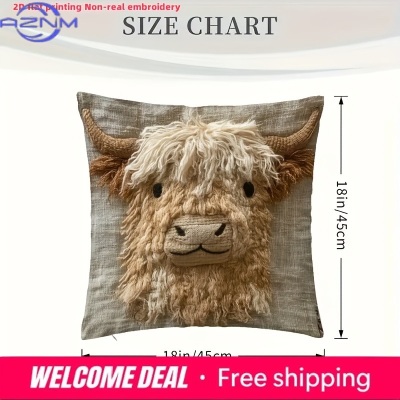 Cute Highland Cow Design 2D Fl – обзор и цена Highland Home Textiles