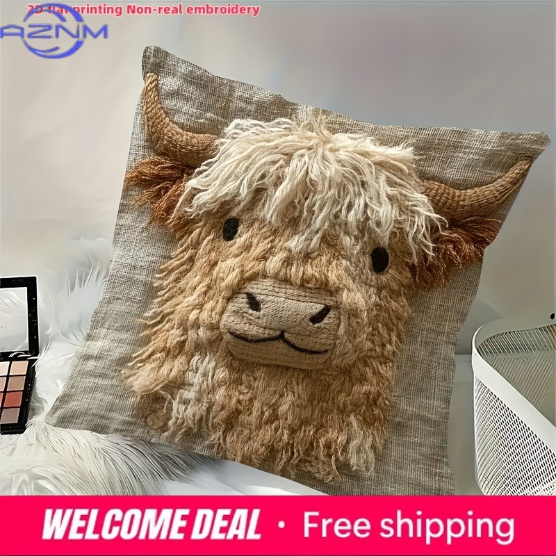Cute Highland Cow Design 2D Fl – обзор и цена Highland Home Textiles