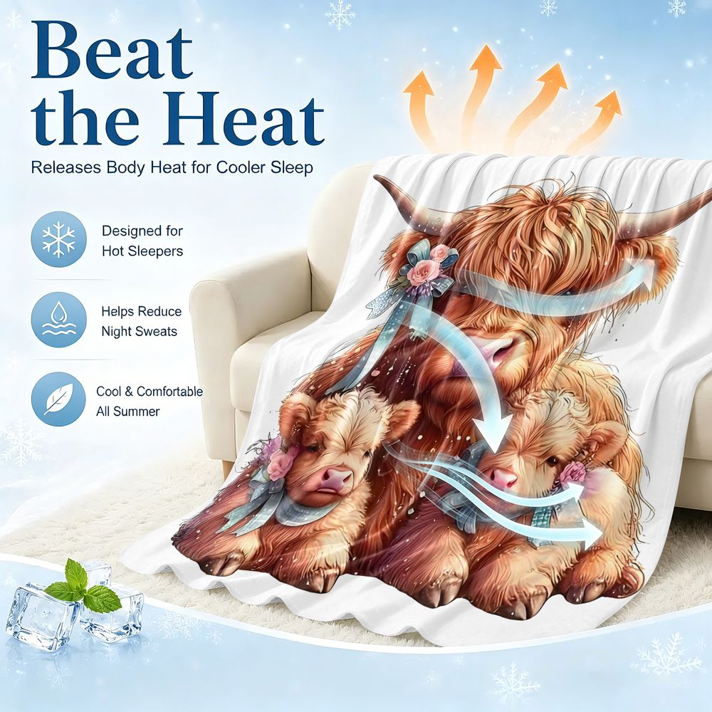 Highland Cow Cooling Blanket f – обзор и цена Highland Home Textiles