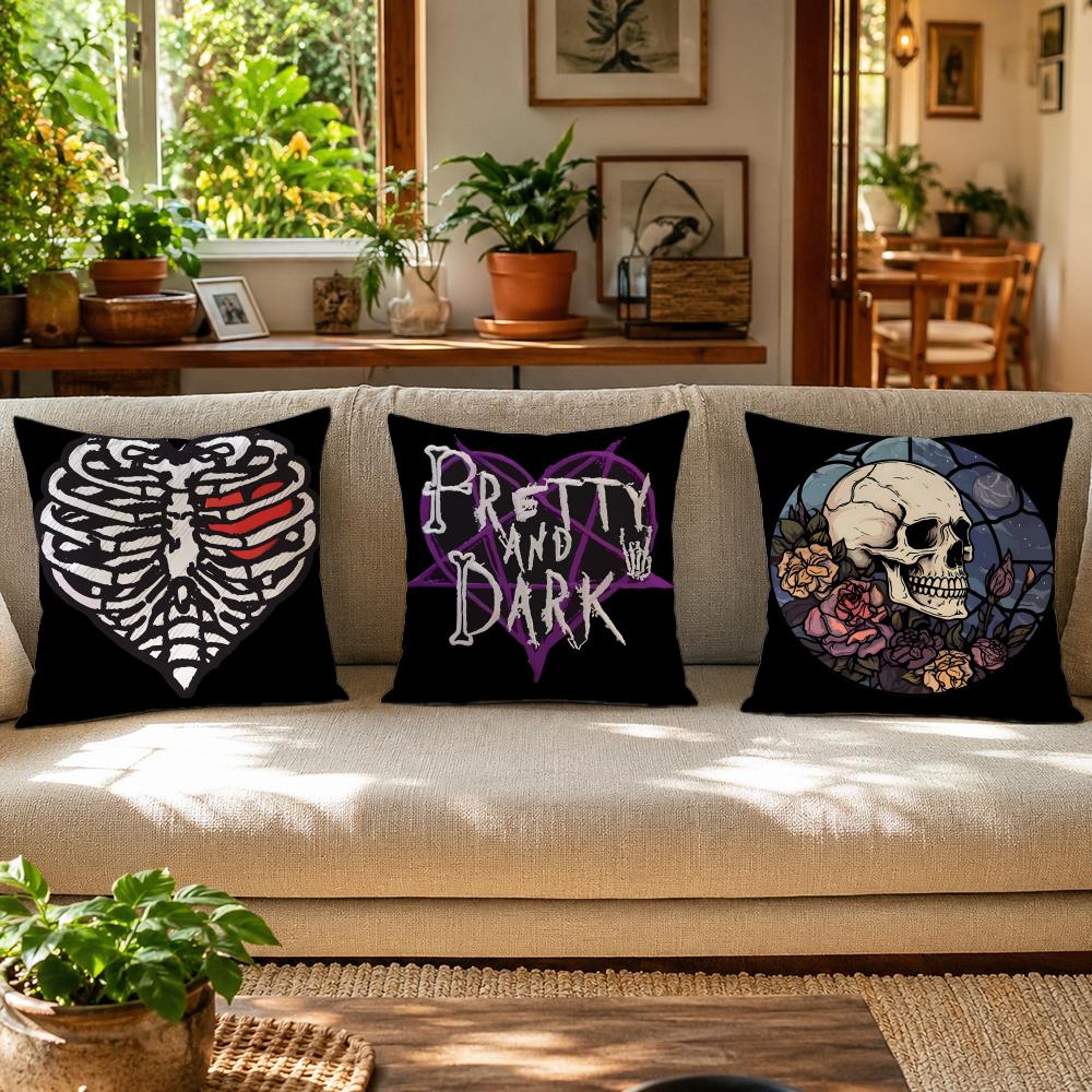 Anime Skull heart print Pillow – обзор и цена Home Textiles Premium
